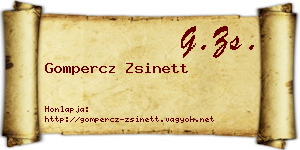 Gompercz Zsinett névjegykártya